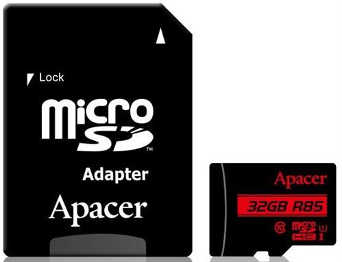 Apacer 32GB Class 10 MicroSD with Adapter, Retail Box , Limited Lifetime Warranty